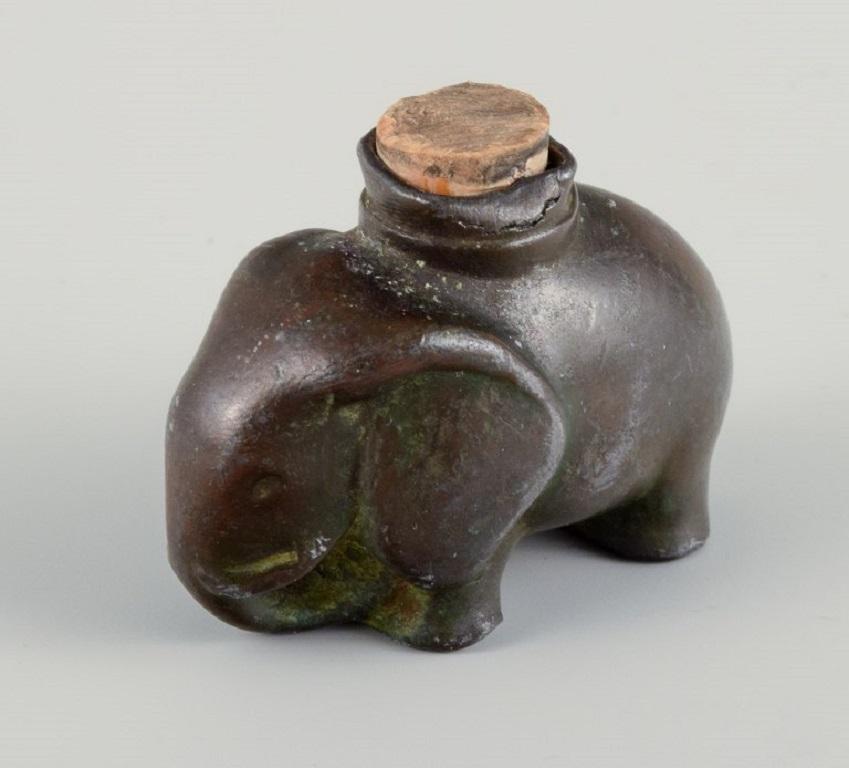 Danish Just Anderse, Denmark, Miniature Container in the Shape of Elephant