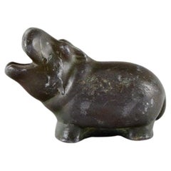Just Anderse, Denmark, Rare and Early Miniature Hippopotamus Pencil Holder