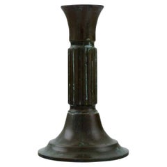 Just Andersen, Denmark, Early Art Deco Candlestick in Disko Metal