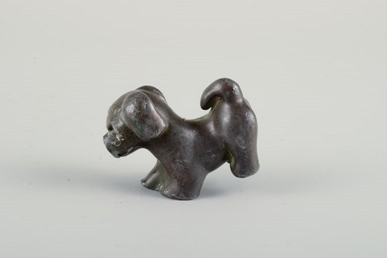 Danish Just Andersen '1884-1943', Denmark, Rare and Early Puppy in Disco Metal For Sale