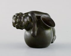 Just Andersen, Denmark, Sculpture of Boy Child in Disko Metal, 1940s