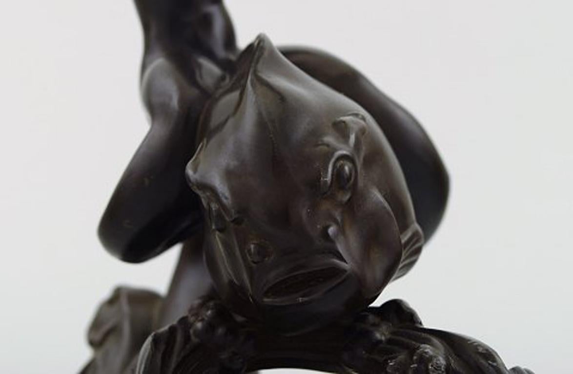 Just Andersen '1884-1943', Figure in Light Bronze in the Form of a Seaboy In Good Condition For Sale In Copenhagen, DK