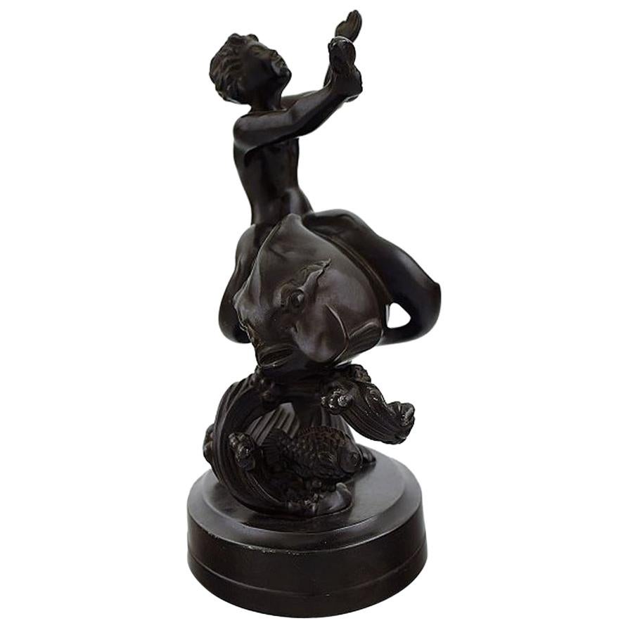 Just Andersen '1884-1943', Figure in Light Bronze in the Form of a Seaboy