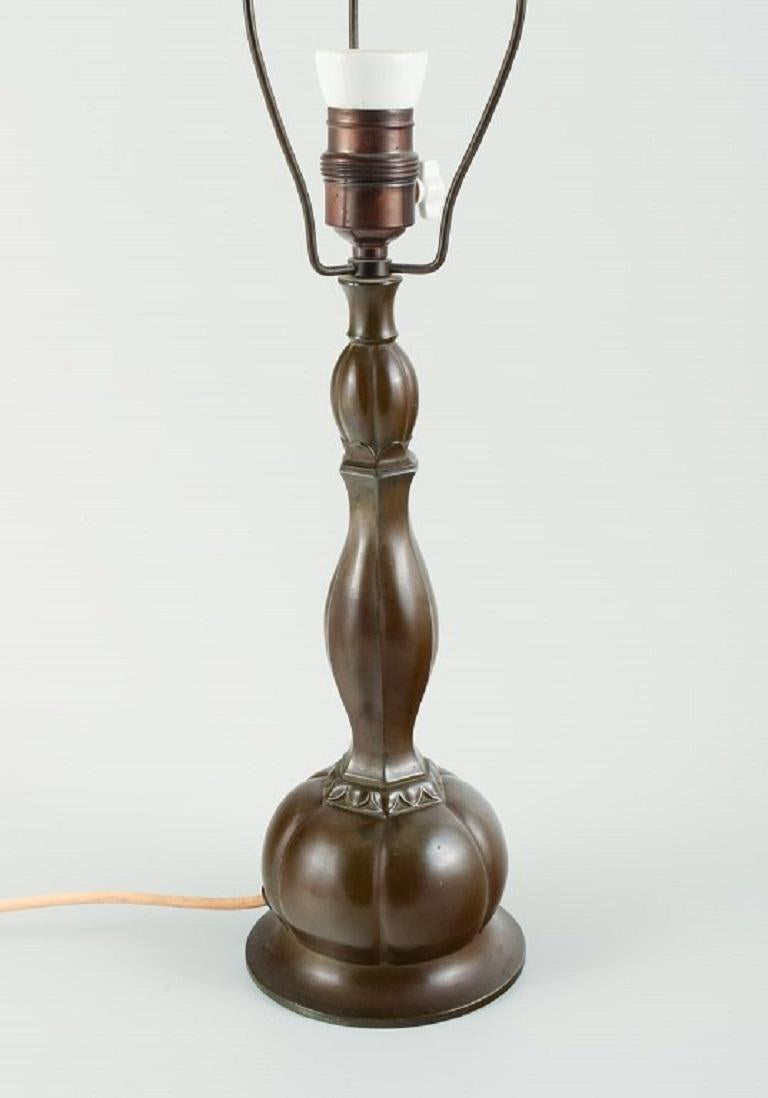 Danish Just Andersen, Table Lamp in Patinated 