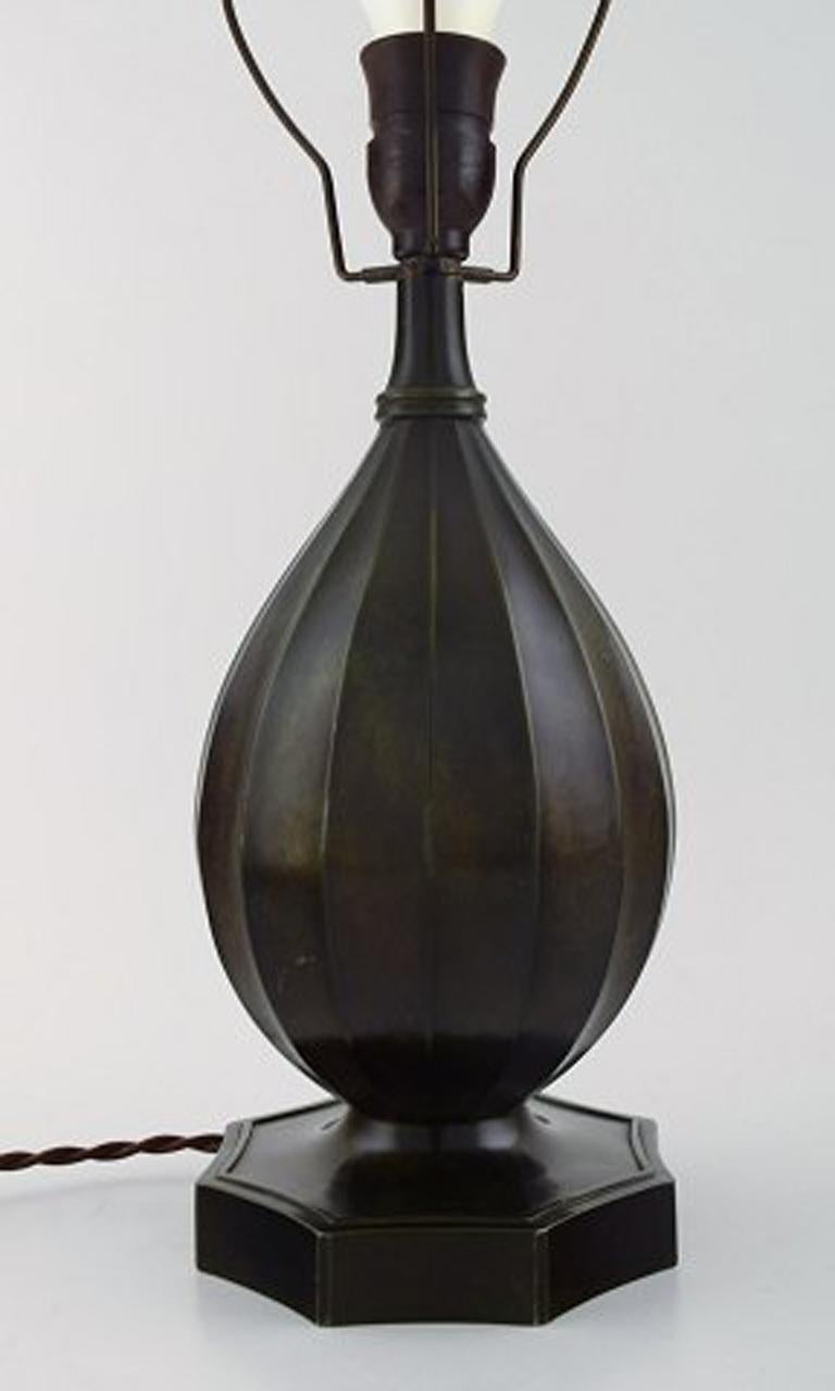 Just Andersen (1884-1943). Table lamp in patinated 