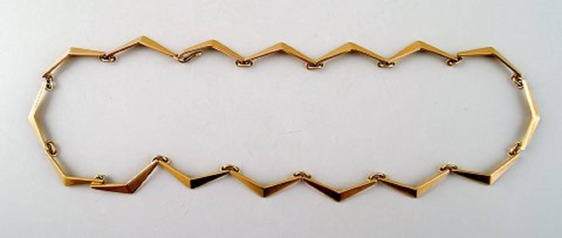 Just Andersen 1940s 18 Karat Gold Necklace  In Excellent Condition In bronshoj, DK