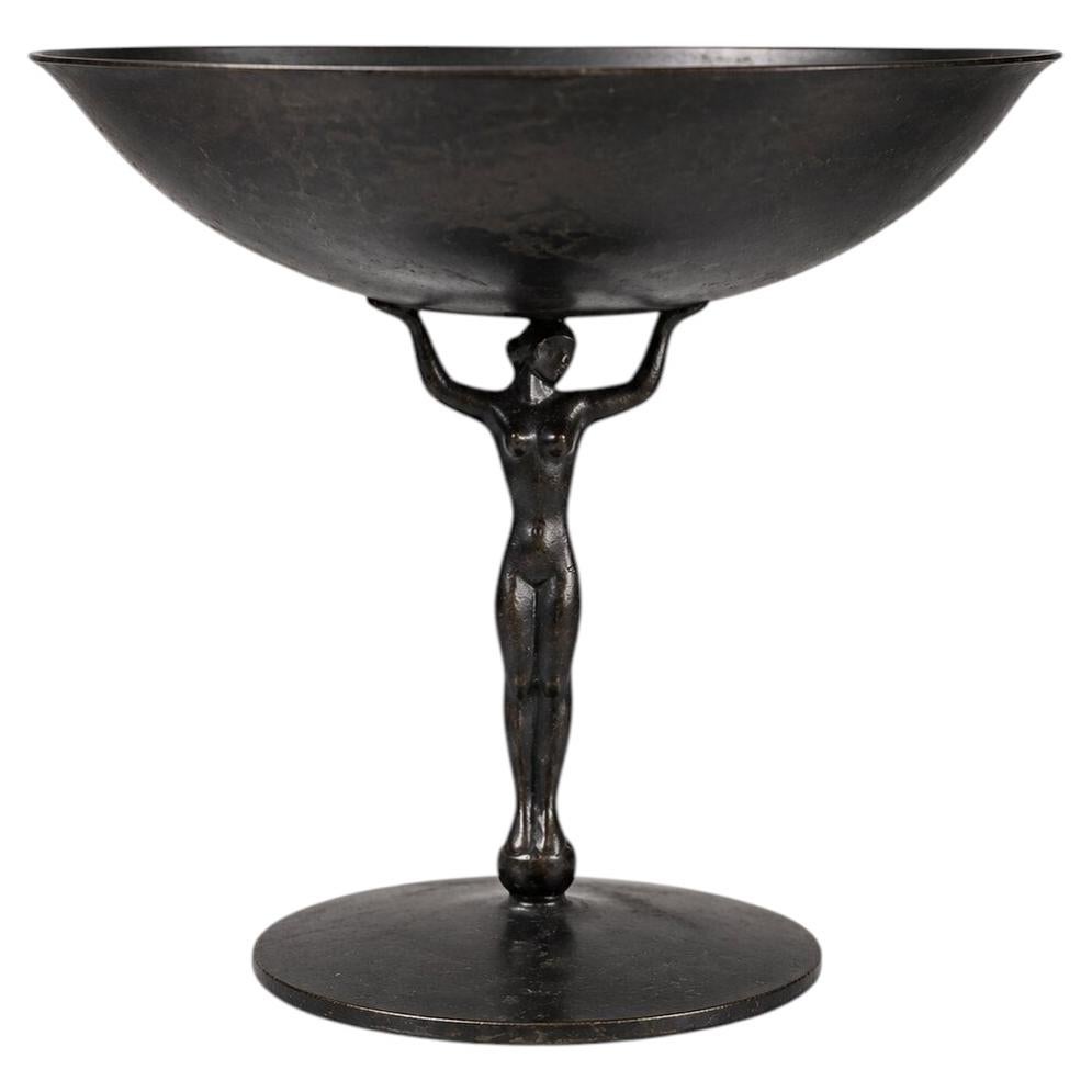 Just Andersen Art Deco Bronze Compote Bowl for GAB, Sweden, 1930s – Model 148