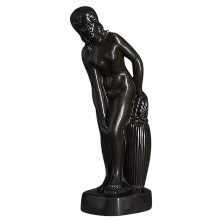 Just Andersen Art Deco Bronze Weiblicher Akt Skulptur, Dänemark, 1940er Jahre im Angebot