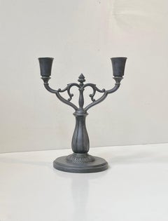 Just Andersen Art Deco Candleholder in Pewter, 1930s