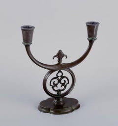 Just Andersen, Art Deco candlestick in "diskometal". Early model. 1930s