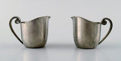 Just Andersen Art Deco Collection of Bowls, Vases and Creamers in Pewter