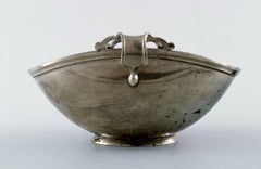 Just Andersen Art Deco, Creamer/Sugar Set and Bowl with Hank in Pewter