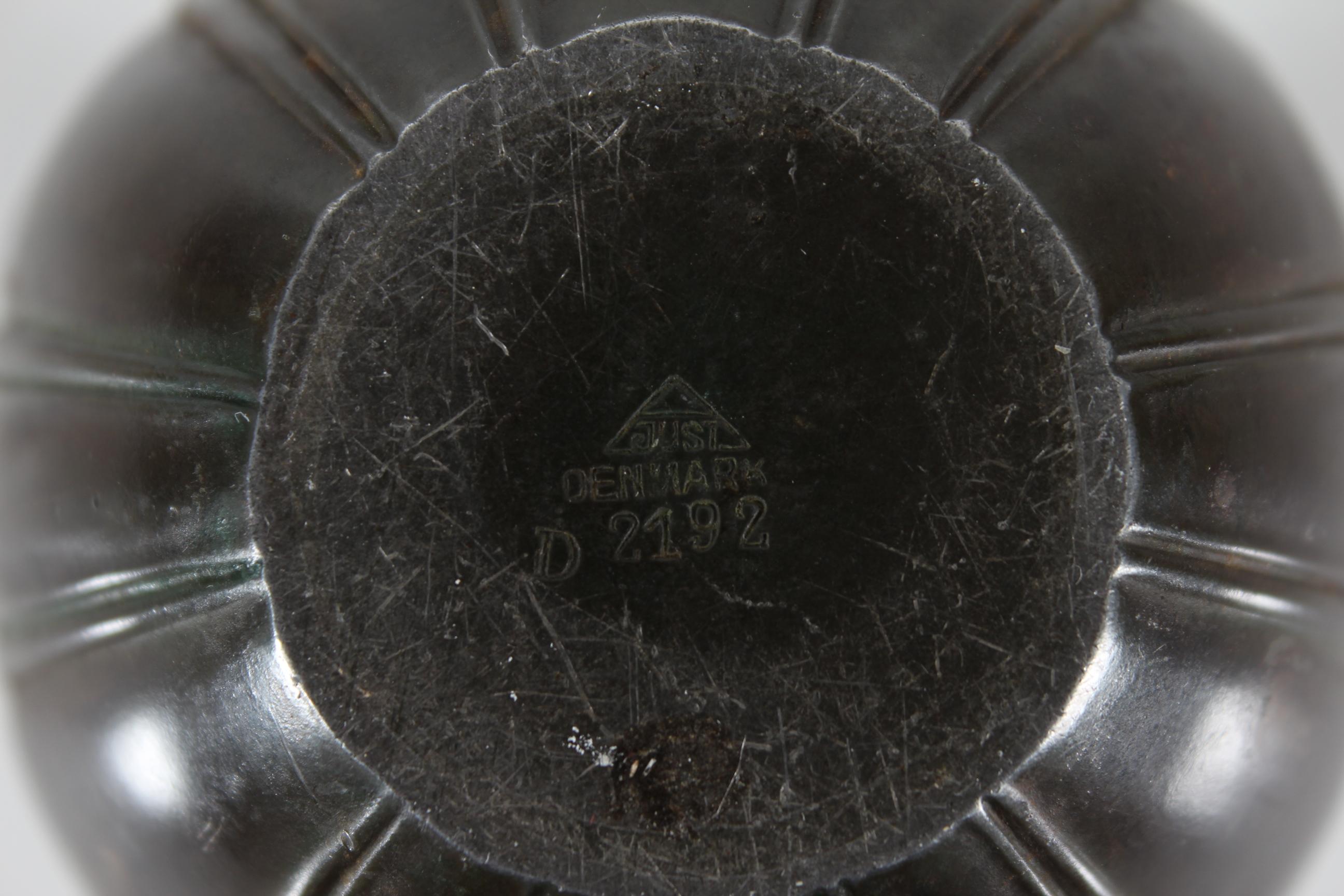 20th Century Just Andersen Art Deco Decorative Vase of Disco Metal with Brown Patina, 1930s For Sale