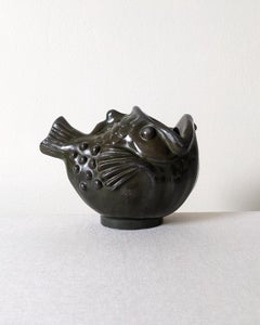 Just Andersen Art Deco Fish Vase in Disko Metal, 1930s