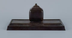 Just Andersen, Art Deco Inkwell in Disco Metal. 1930s