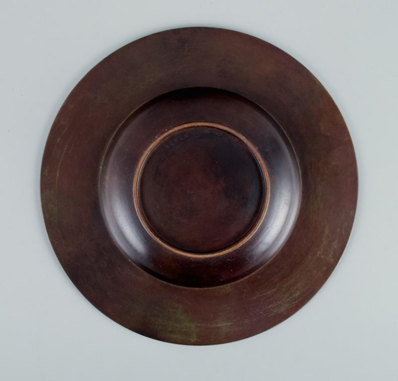 Just Andersen, Art Deco Low Bowl in Bronze, Denmark, 1930/40s In Excellent Condition In Copenhagen, DK