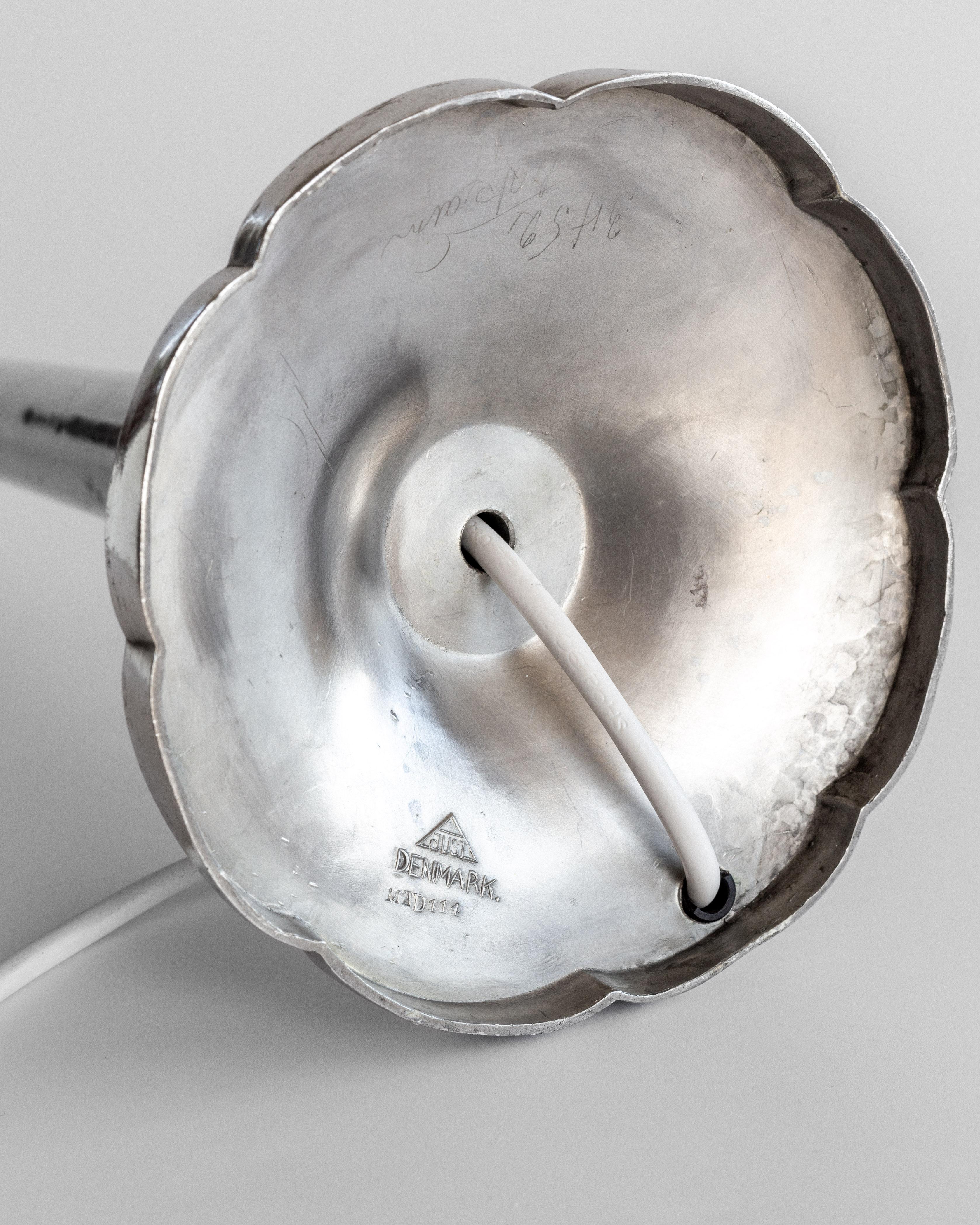 Mid-20th Century Just Andersen Art Deco Pewter Metal Table Lamp, Denmark 1930s, Scandinavia For Sale