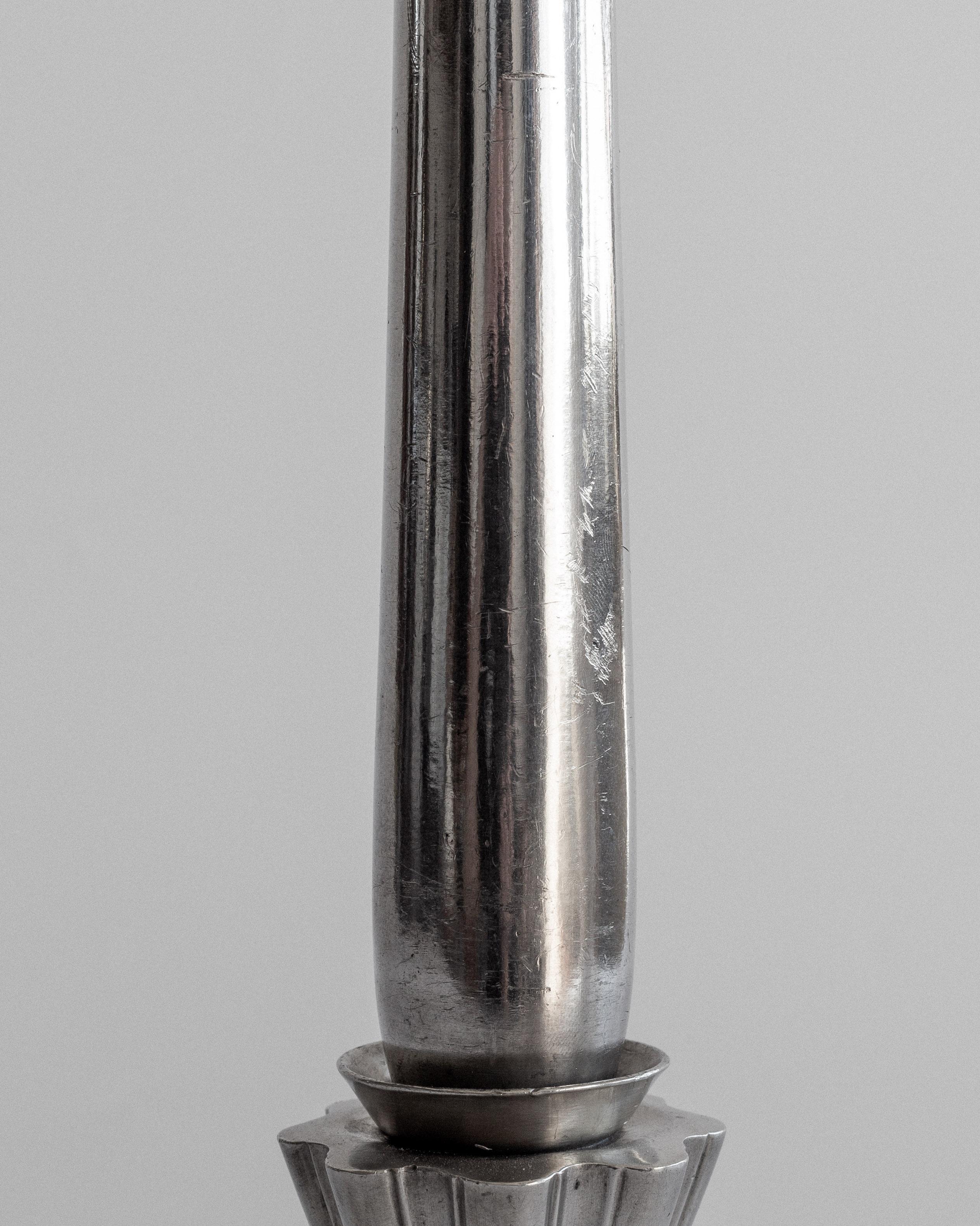 Just Andersen Art Deco Pewter Metal Table Lamp, Denmark 1930s, Scandinavia For Sale 2