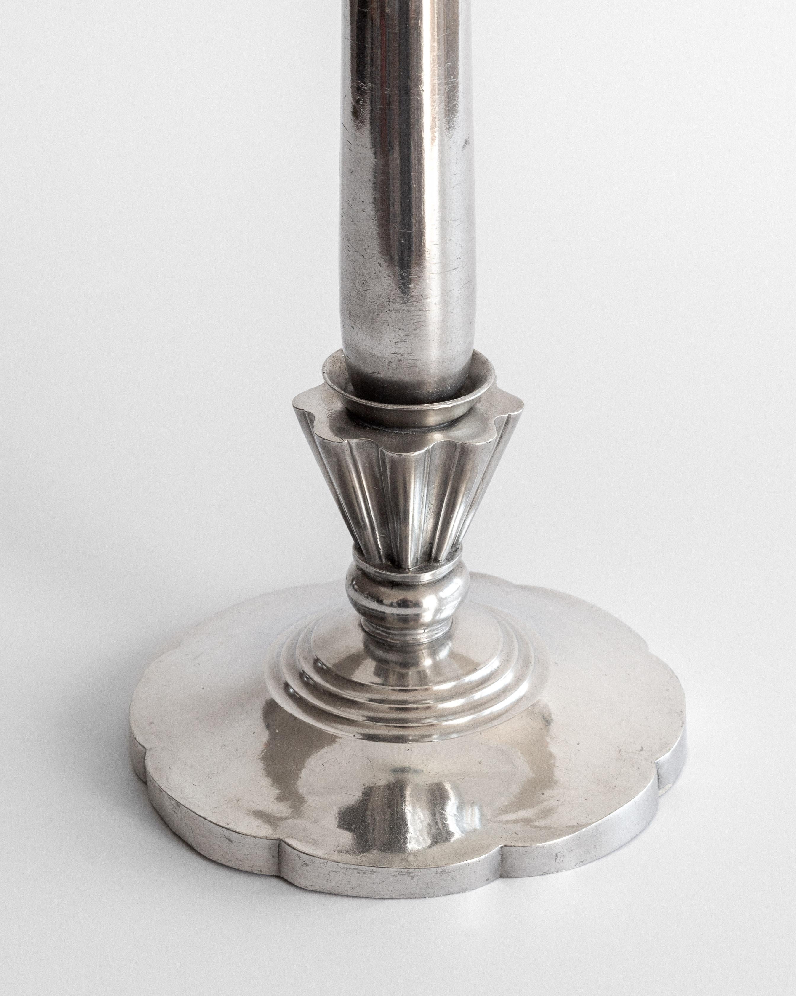 Just Andersen Art Deco Pewter Metal Table Lamp, Denmark 1930s, Scandinavia For Sale 4