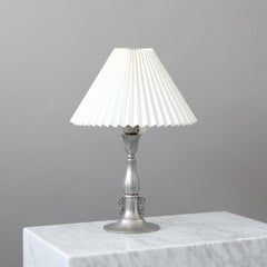 Just Andersen, Art Deco Pewter Table Lamp, Denmark, 1920s.