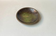 Just Andersen Art Deco Plate in Patinated Bronze, 1930s