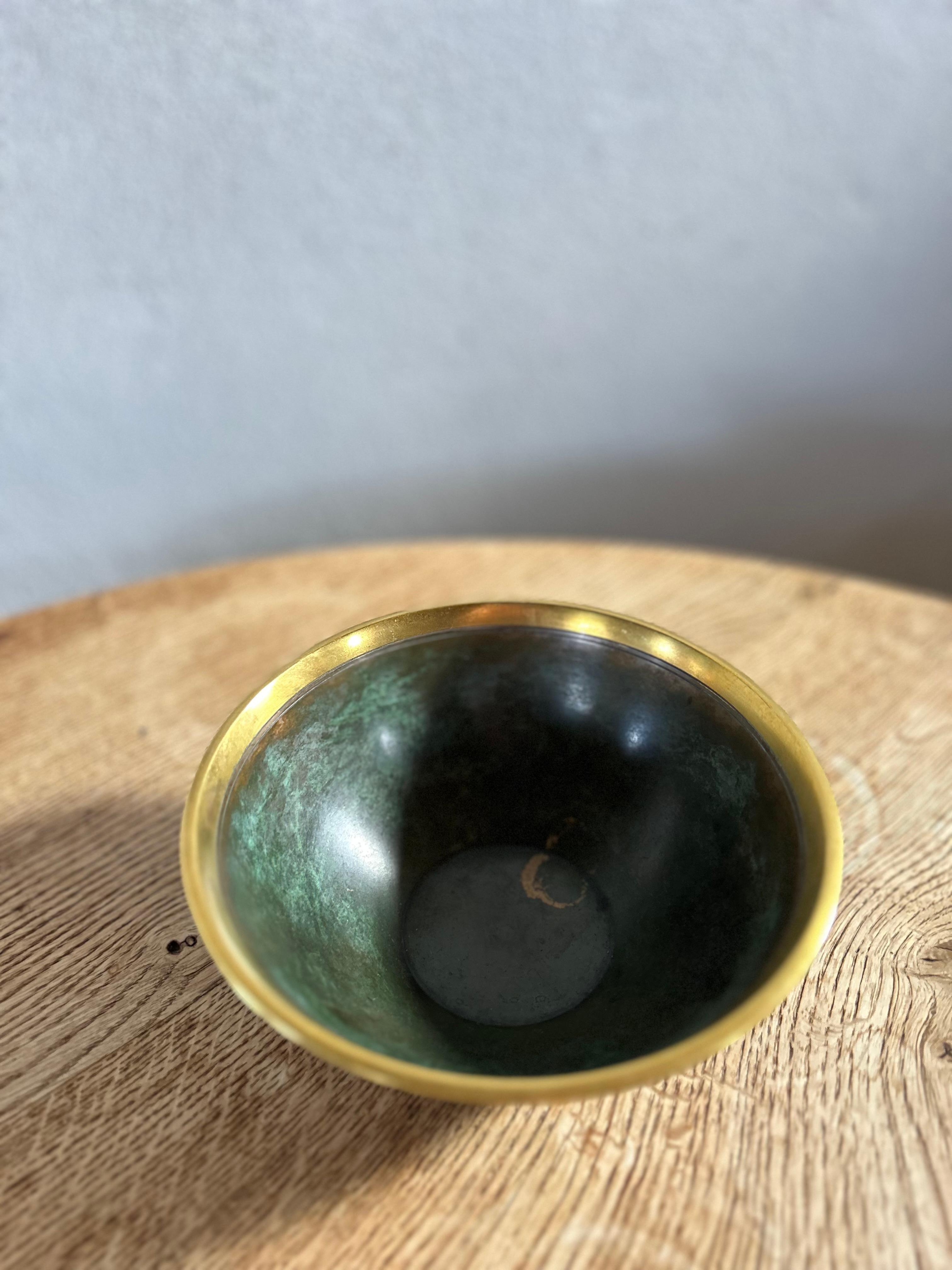 Cast Just Andersen Art Deco Solid Bronze bowl model B161, Denmark 1930’s For Sale