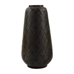 Just Andersen, Art Deco Vase in Disco Metal, 1940s