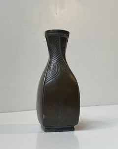 Just Andersen Art Deco Vase in Disko Metal, 1930s