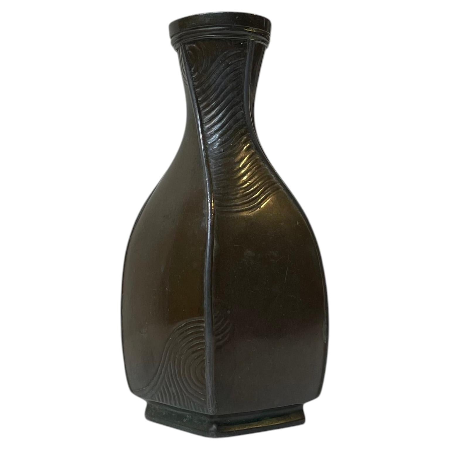 Just Andersen Art Deco Vase in Disko Metal, 1930s