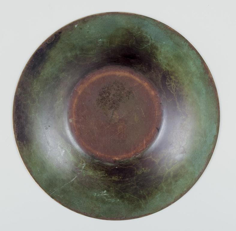 Metal Just Andersen, bowl in alloy bronze. Art Deco style. 1940s For Sale