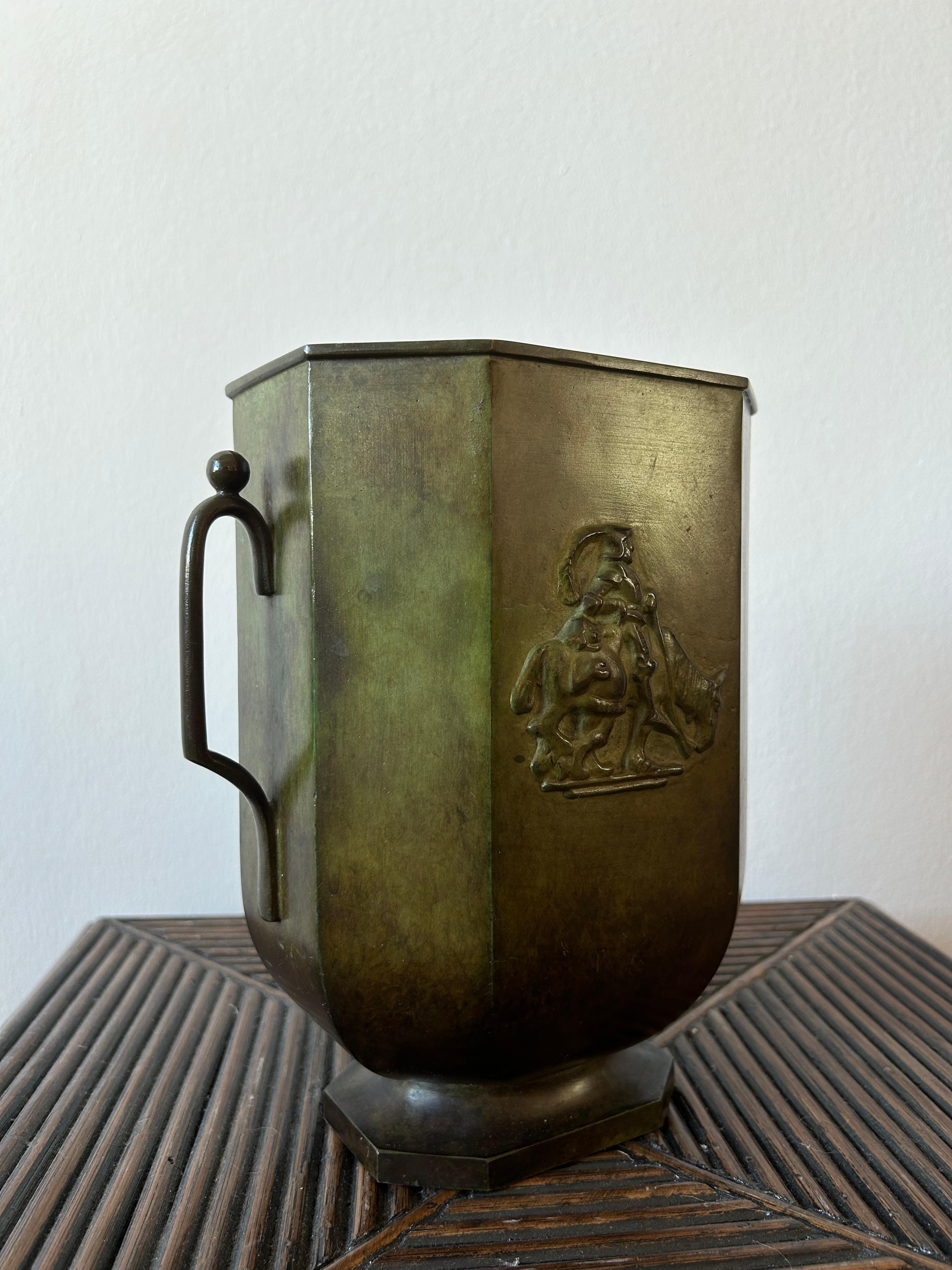 Swedish Just Andersen Bronze Vase Manufactured by Gab Sweden 1930s