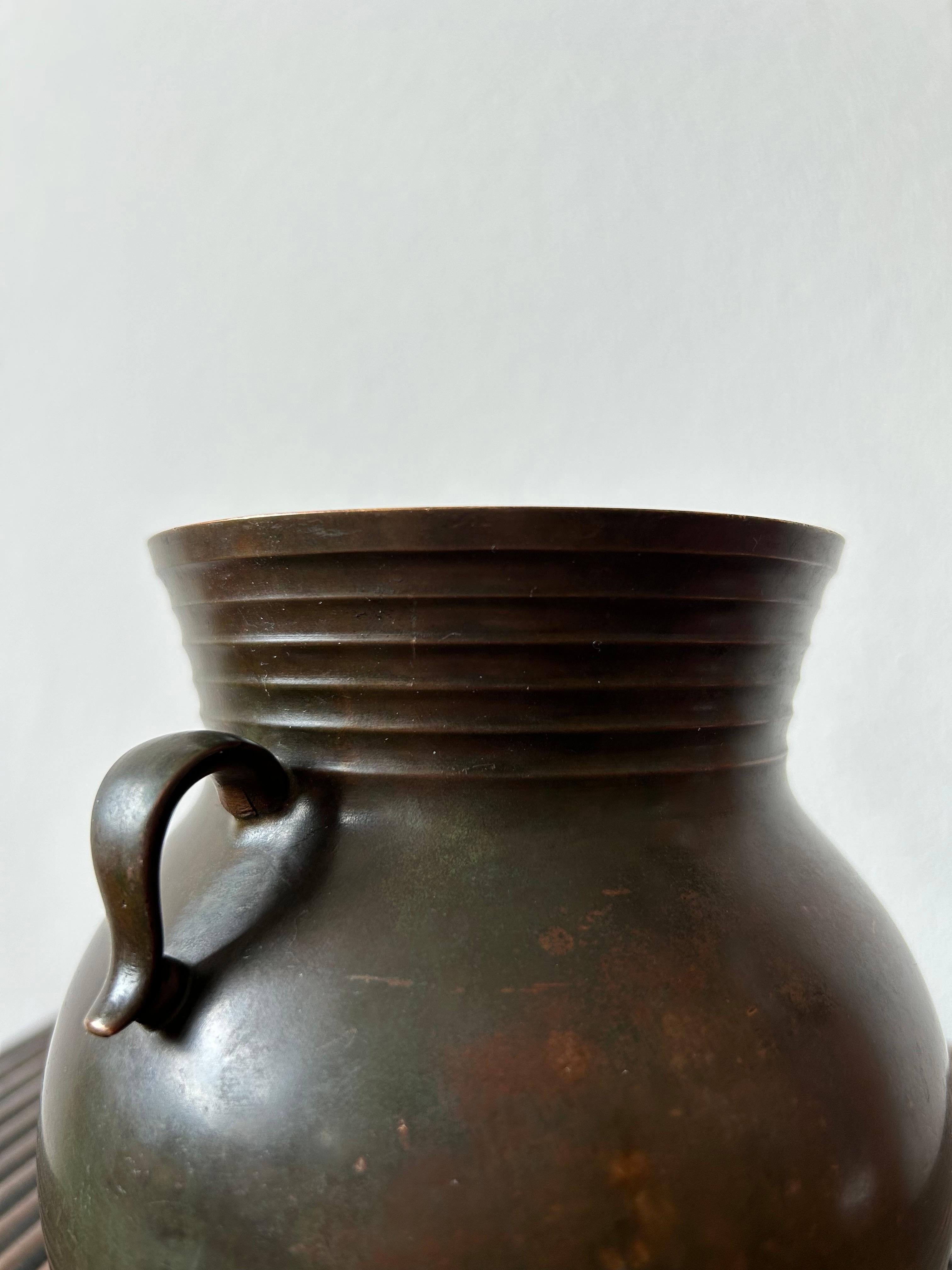 Cast Just Andersen bronze vase model B2109 For Sale