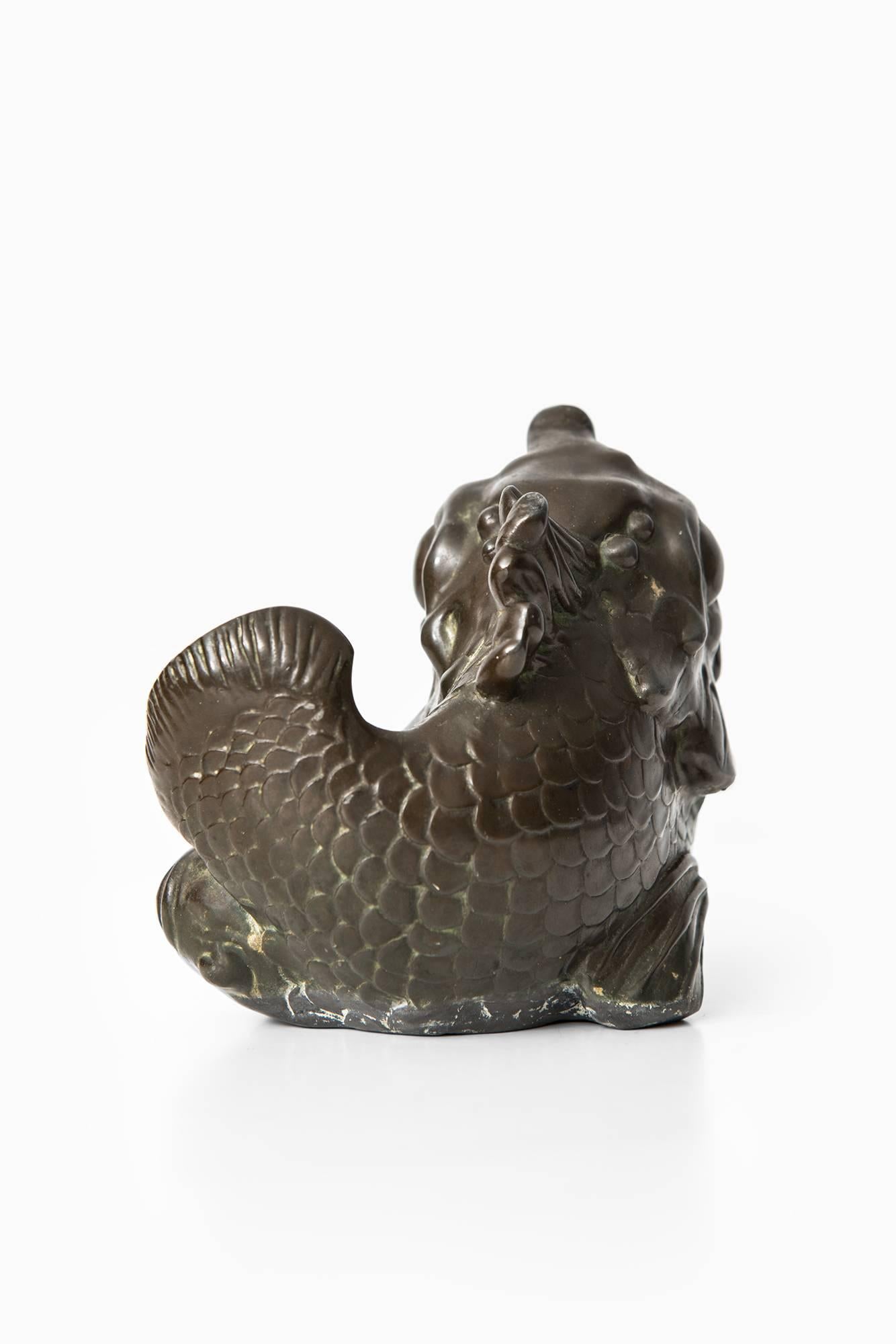 Rare carp fish sculpture by Just Andersen. Produced by Just Andersen in Denmark.