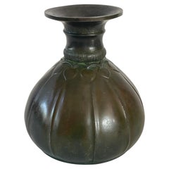 Just Andersen Danish Art Deco Patinated Disko Metal Vase Sculpture