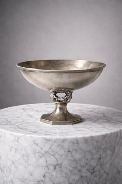 Just Andersen Danish Art Deco Pewter Centerpiece Bowl, Model 1074, 1930s