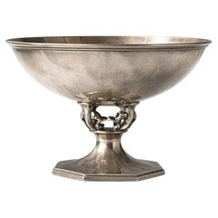 Just Andersen Danish Art Deco Pewter Centerpiece Bowl, Model 1074, 1930s