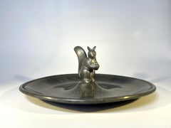 Just Andersen, Denmark 1930s Art Deco Pewter Squirrel Vide Poche #829