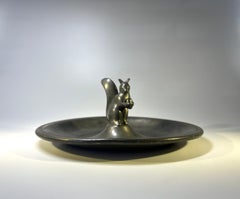 Just Andersen, Dinamarca 1930 Art Decó Pewter Ardilla Vide Poche #8291