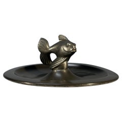 Just Andersen, Denmark 1930s Art Deco Pewter Stylised Fish Vide Poche #1656L