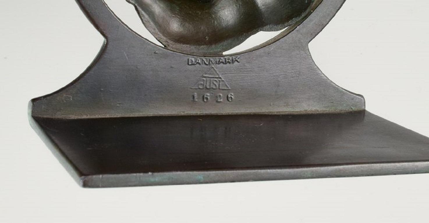 Just Andersen, Denmark, Art Deco Bookend in Disco Metal, Saint George and Dragon In Excellent Condition In Copenhagen, DK