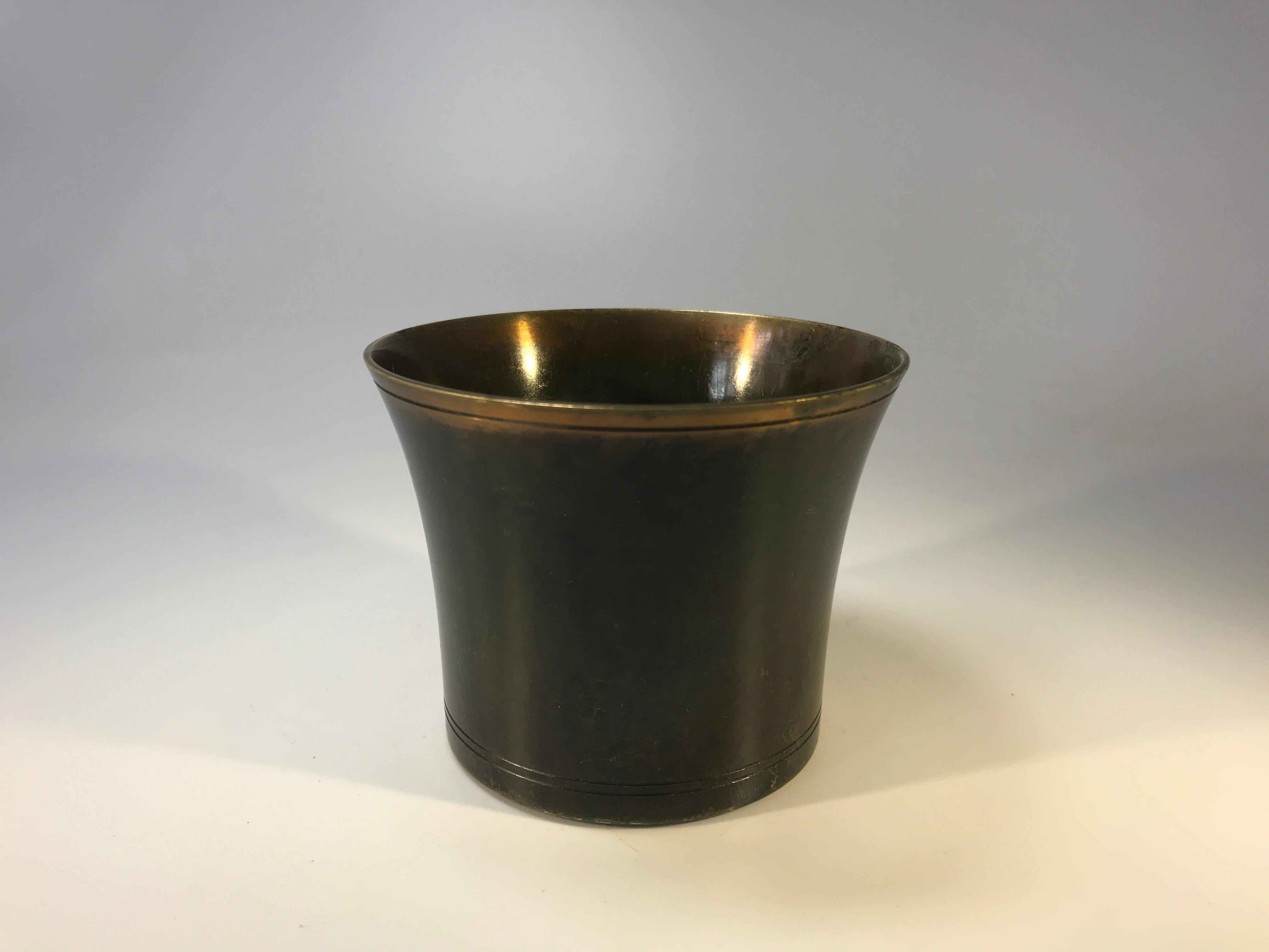 Just Andersen Denmark, Art Deco Bronze Cache Pot #LB 1161 In Good Condition In Rothley, Leicestershire
