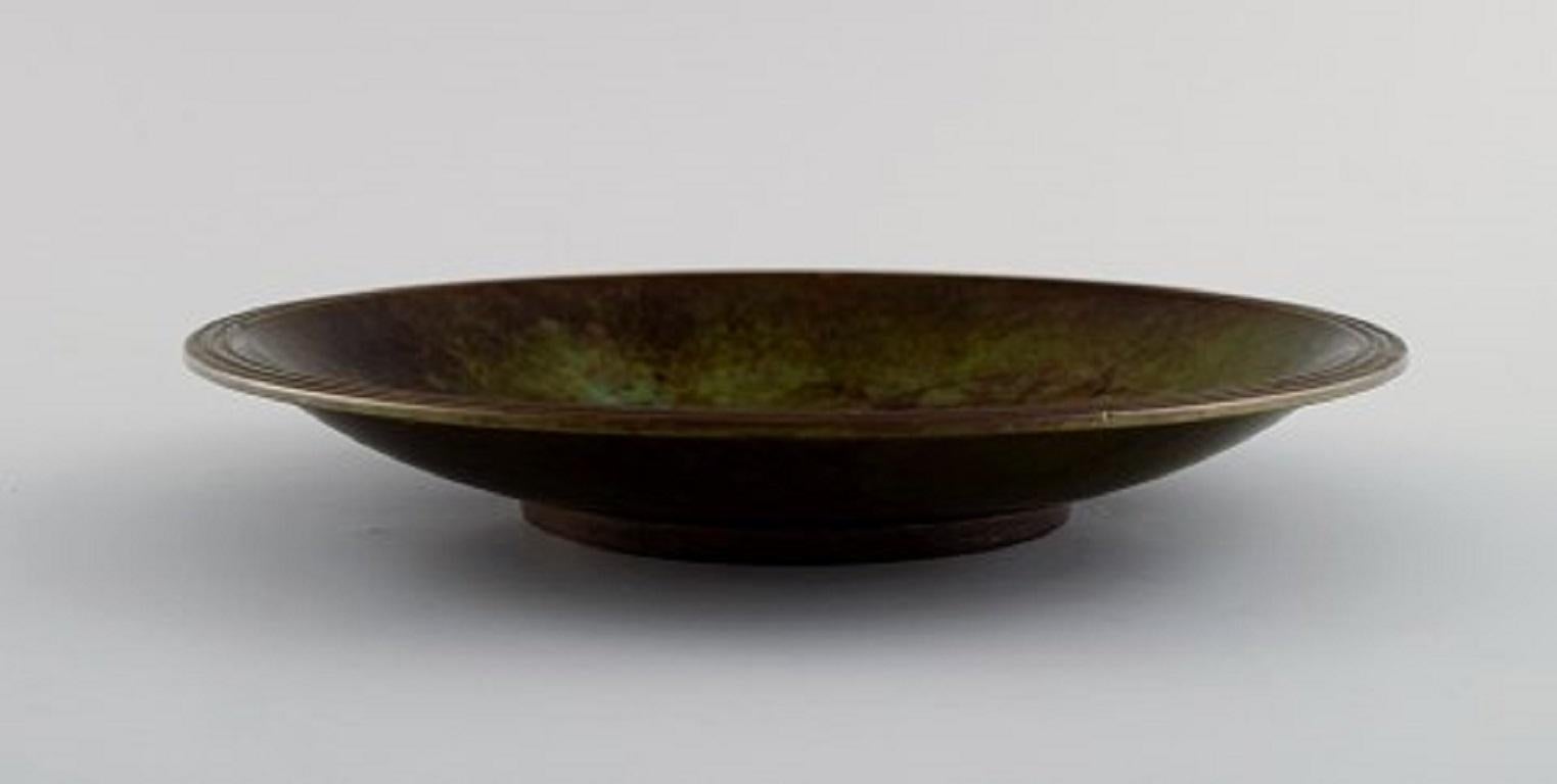 Mid-20th Century Just Andersen, Denmark, Art Deco Dish / Bowl in Bronze, 1940/50's