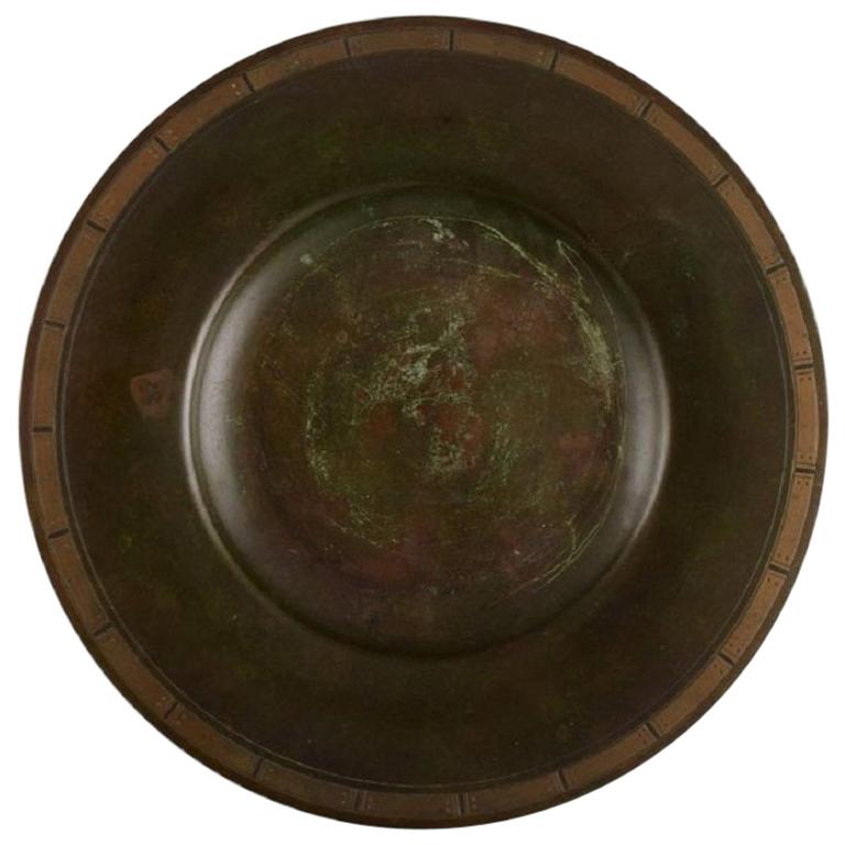Just Andersen, Denmark, Art Deco Dish / Bowl in Metal, 1940/50's