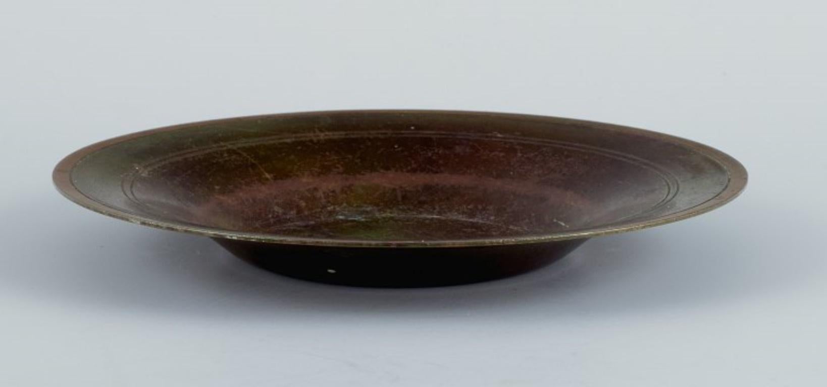 Danish Just Andersen, Denmark, Art Deco Low Bowl in Alloy Bronze For Sale