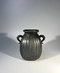 Just Andersen, Denmark Disko Metalware 1930 Scandinavian Twin Handle Vase #D133