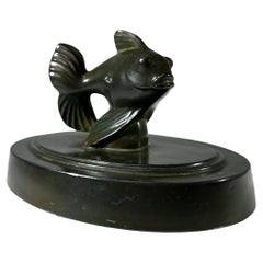 Just Andersen, Danemark, Poisson à queue de fantaisie stylisé Disko, années 1920  Presse-papier Art Déco