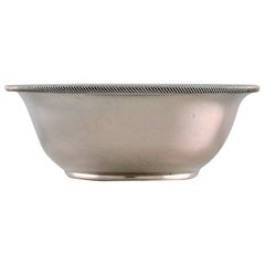 Just Andersen, Denmark, Early Art Deco Bowl in Silver with Beaded Border