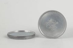 Just Andersen, Denmark. Five coasters in pewter with animal motifs. 1930s
