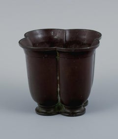 Just Andersen, Denmark. Four-Sided Vase in Disco Metal, 1920/30s