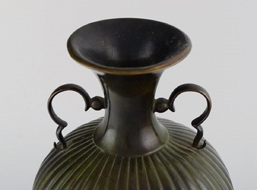 Danish Just Andersen, Denmark, Rare Vase in Bronze, 1930s